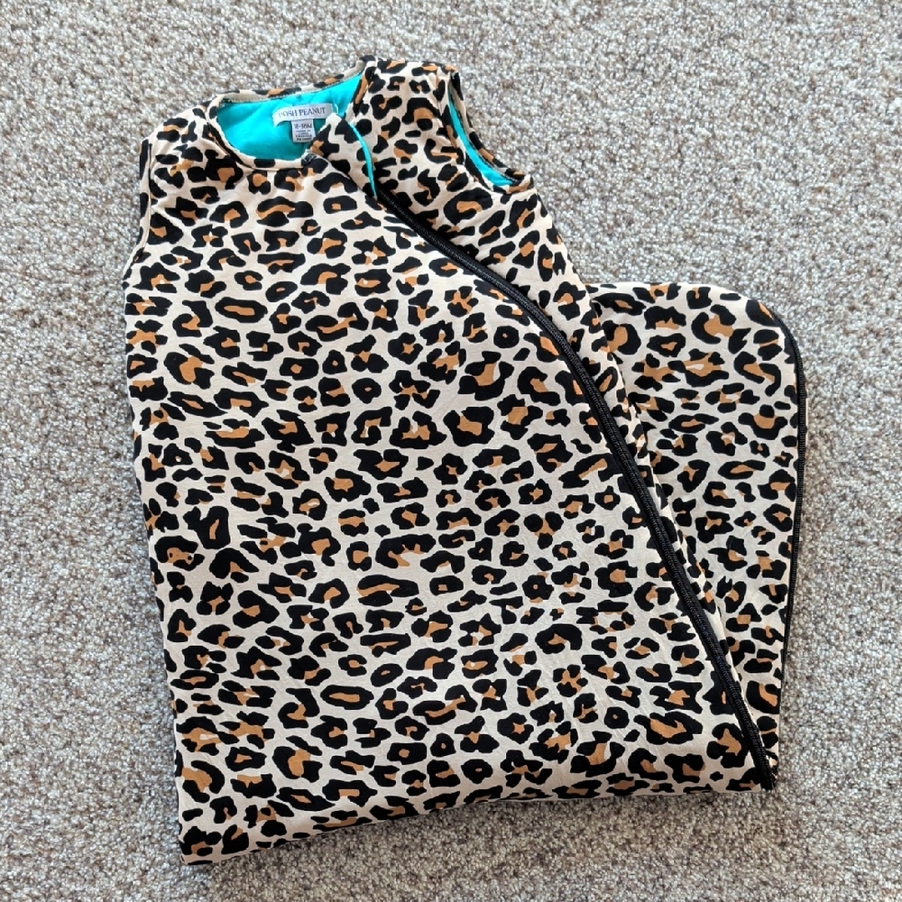 Posh Peanut Teal and Leopard Baby Outfit